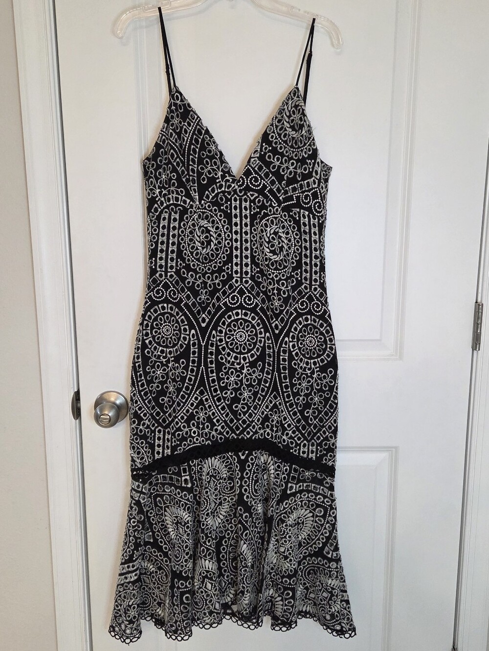 Karina Grimaldi Eyelet Embroidered Dress